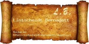 Lintscheidt Bernadett névjegykártya